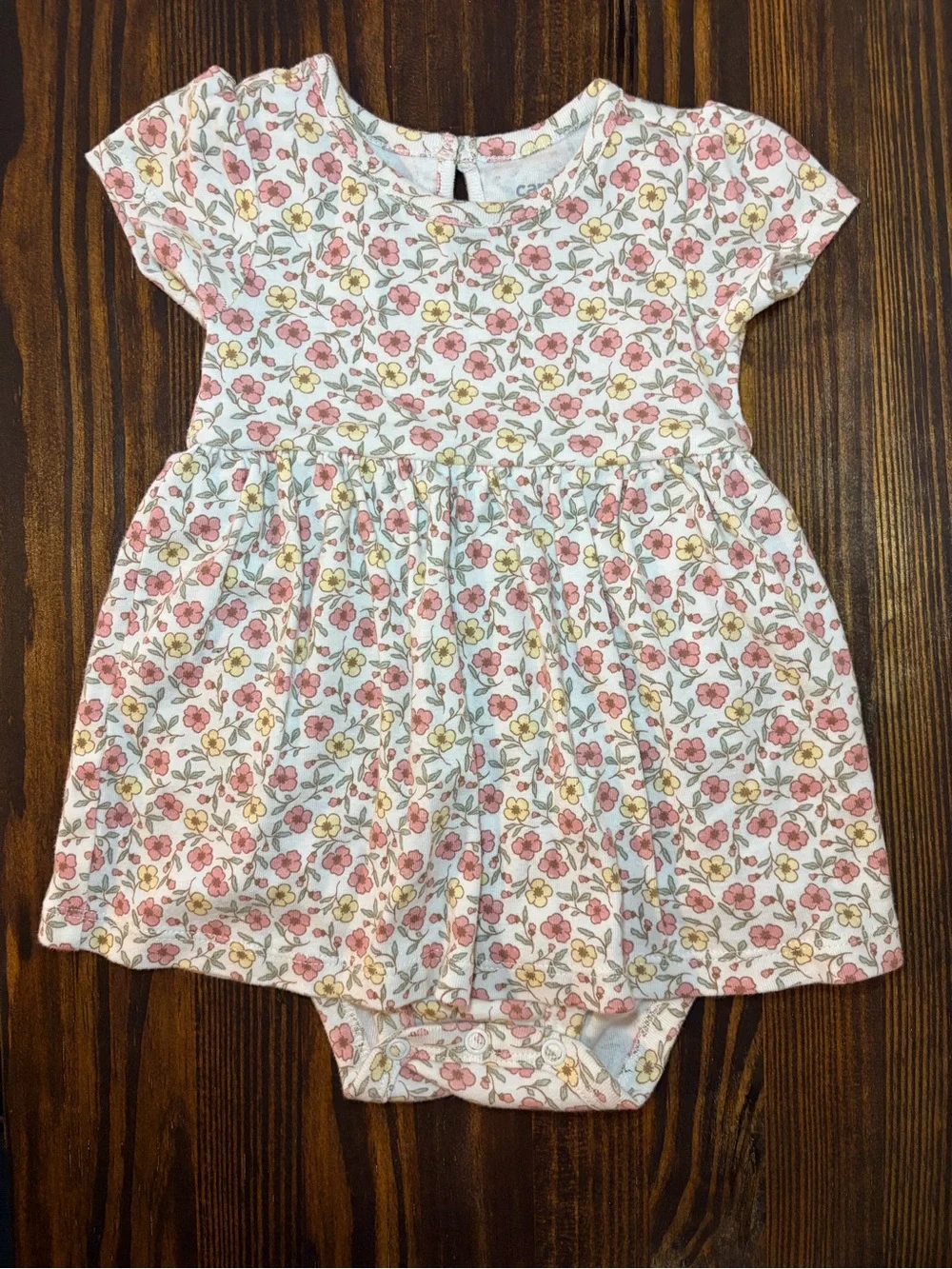 Carter's Floral Onesie with Pink Cardigan Look